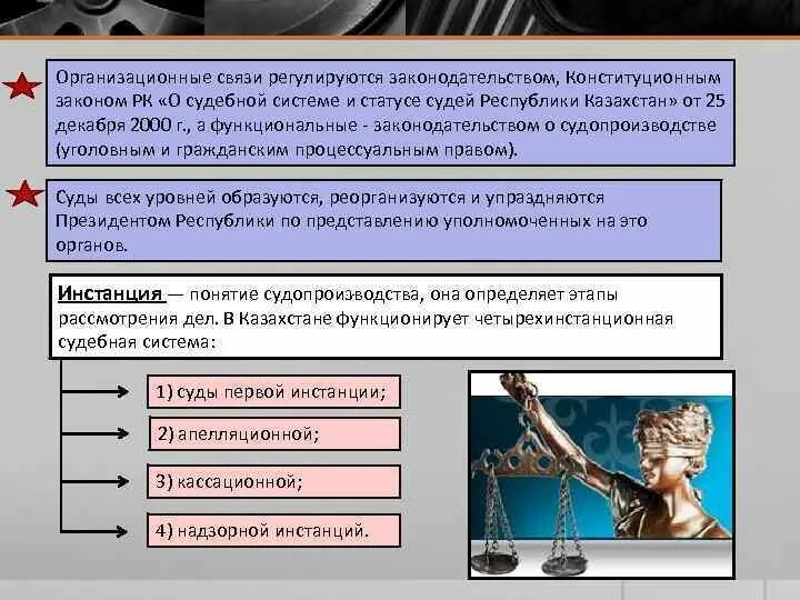 О судоустройстве и статусе судей. Судебная система РК. Конституционный правовой статус судей РК. Конституционно-правовой статус судьи КС Казахстан. Закон о статусе судей РК.