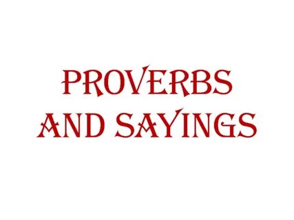 English saying