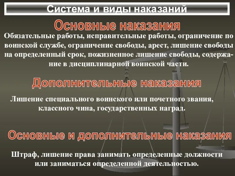 Продолжительность дисциплинарного наказания. Основные виды уголовных наказаний. Наказание в виде исправительных работ. Основное и дополнительное наказание. Общая характеристика обязательных и исправительных работ.