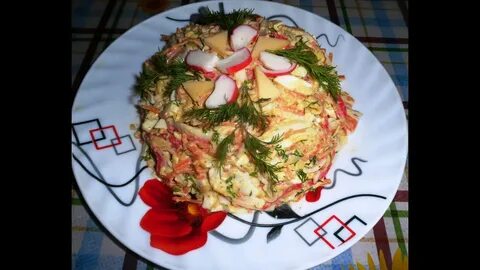 Рецепт салата с крабовыми палочками и корейской