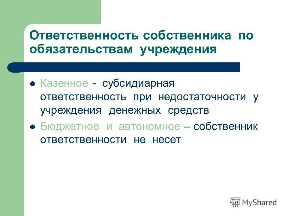 Собственник имущества не несет субсидиарной ответственности. Собственник имущества не несет субсидиарной ответственности