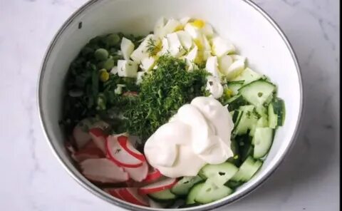 Редиска с майонезом и зеленым луком