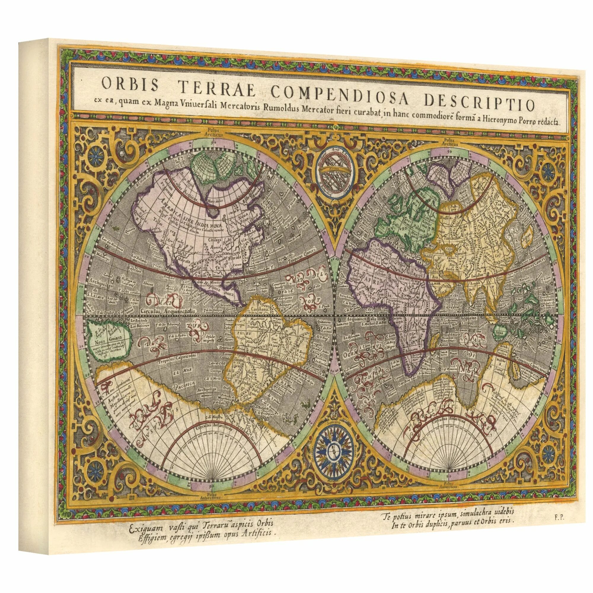 Orbis Terrae Compendiosa descriptio. Карта Orbis Terrae Compendiosa descriptio 1596. Orbis Terrae t-o. Magna Orbis.