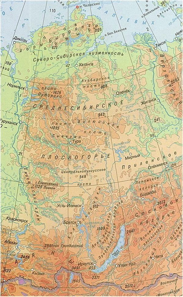 Среднесибирское плоскогорье положение. Средняя Сибирь географическое положение на карте. Физическая карта Восточной Сибири. Среднесибирское плоскогорье на физической карте. Физическая карта средней Сибири.