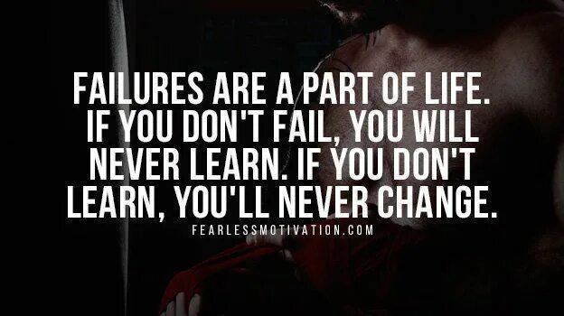 Never fail to learn! Картинка. Motivation Lesson. Failure is a Part of Life.