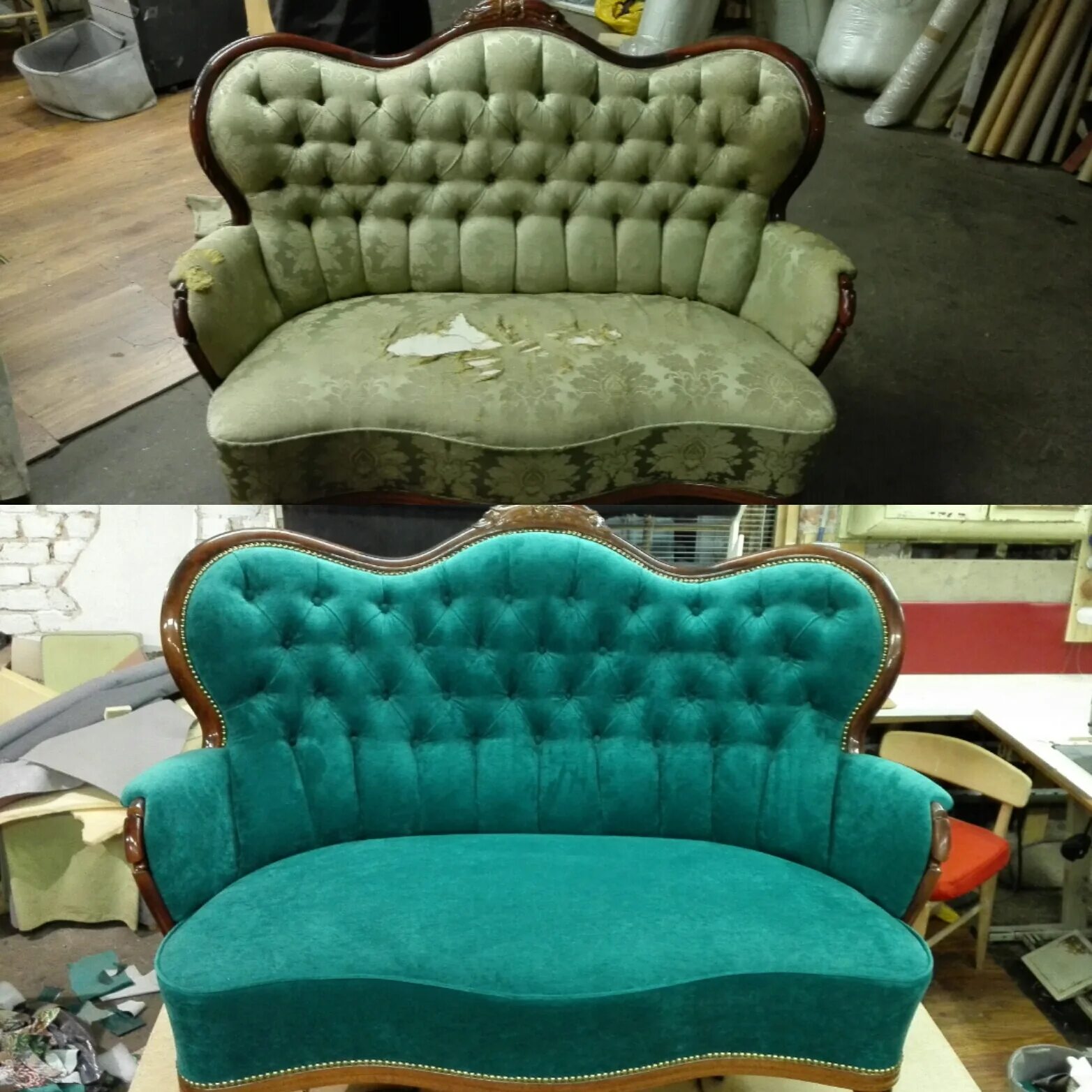 перетяжка дивана. обивка мягкой мебели до и после. обтяжка мебели. переобивка мебели. диван из каретной стяжки.