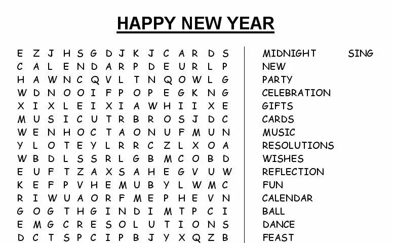 Найди слово новый год. Wordsearch Happy New year. New year Word search. New year game Words. Happy New year найти слова на английском.
