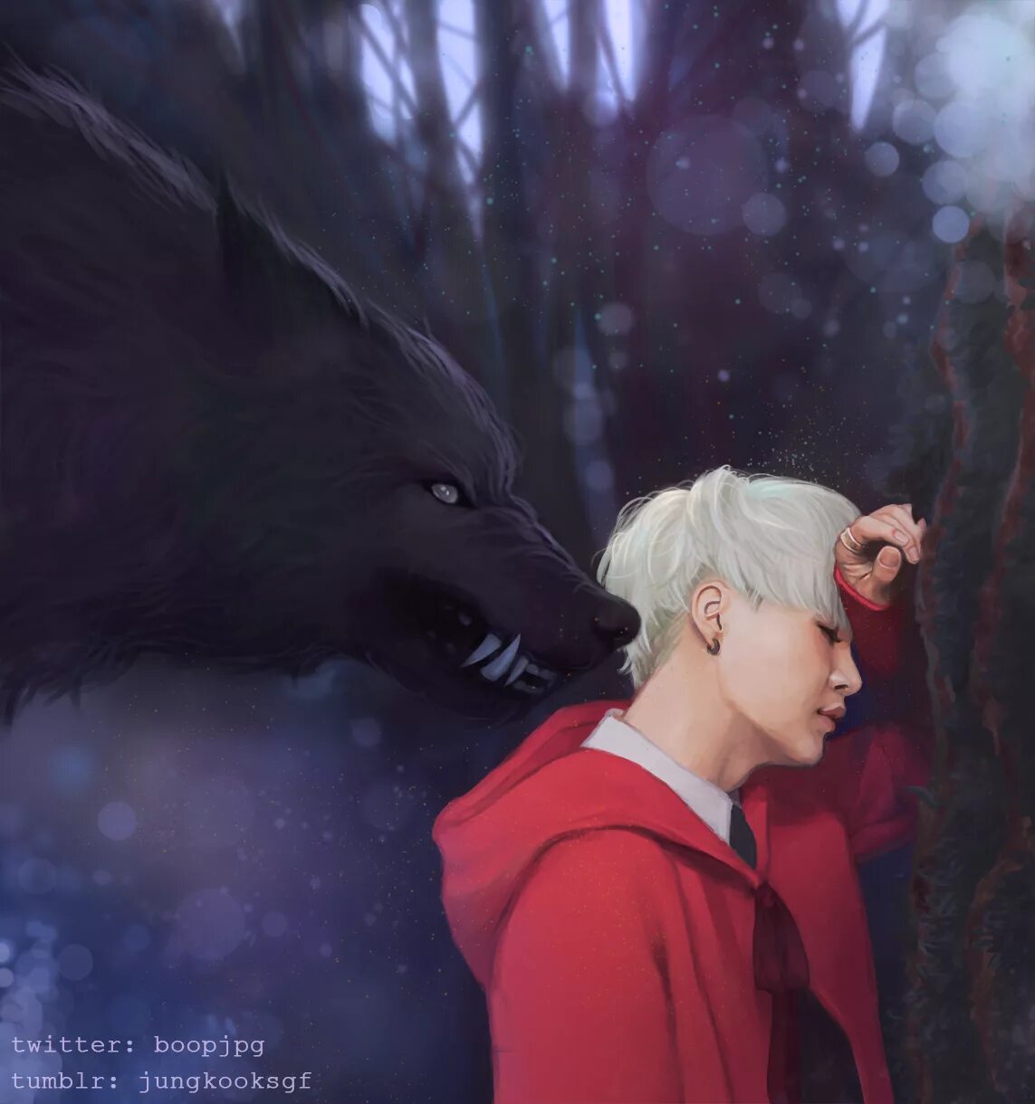 Волк бтс. Шуга БТС демон. Намджун оборотень. BTS Art suga оборотень. Тэхен оборотень.