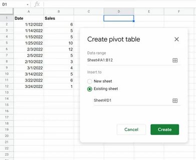 Сводные таблицы в google sheets