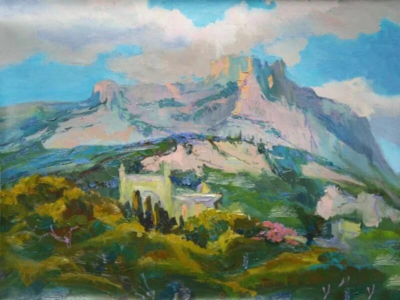 Ай картина. Ай Петри живопись. Гора ай Петри живопись. Ай Петри Крым картина. Пейзаж айперти Крым Архип.