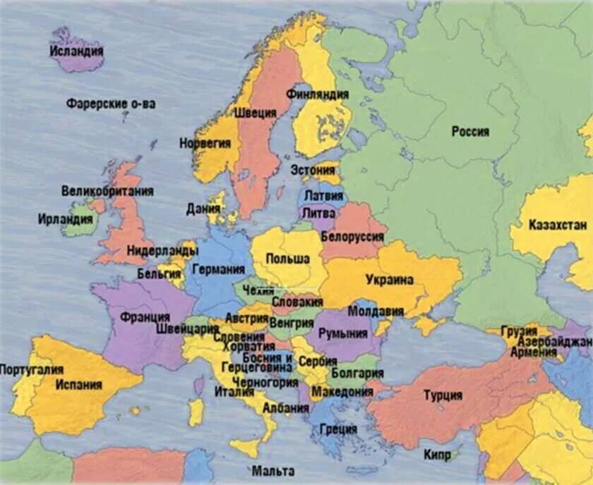 Европейские столицы карта