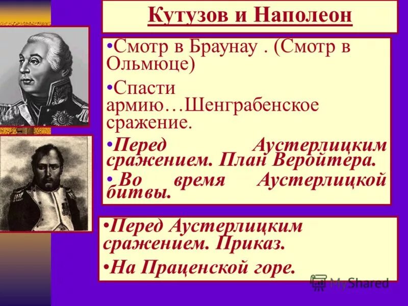 Поведение Кутузова в шенграбенском сражении. Кутузов на смотре в Браунау. Поведение Наполеона накануне Шенграбенского сражения. Сцена смотра под браунау