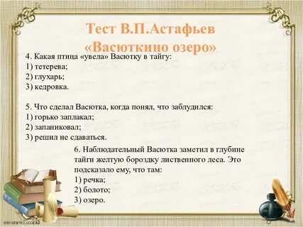 Васюткино озеро система уроков