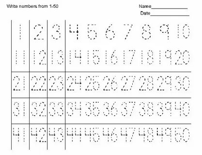 Write the numbers eon oufr