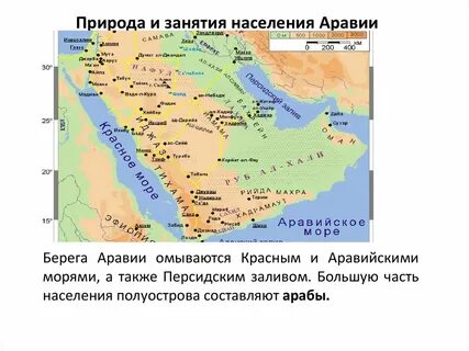 Природа и занятия населения аравии