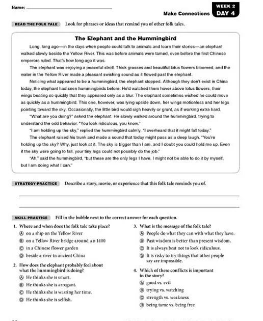 Reading Comprehension Test for Grade 6. Test 1 reading Comprehension answer Keys. Evan-Moor Daily reading Comprehension Grade 6.