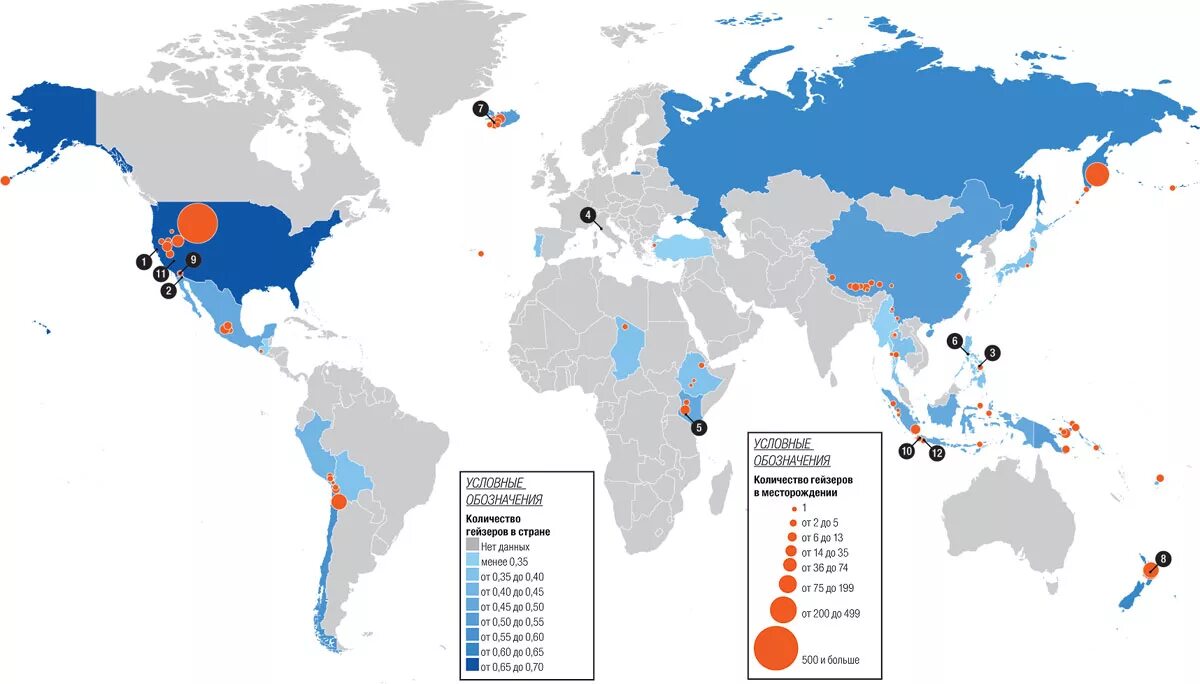 Страны крупного потенциала. Геотермальная Энергетика в мире карта.
