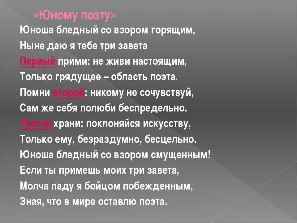 Брюсов юному стихотворение. Брюсов юноша бледный со взором горящим. Брюсов юноша. Юноша бледный со взором горящим ныне. Юному поэту.