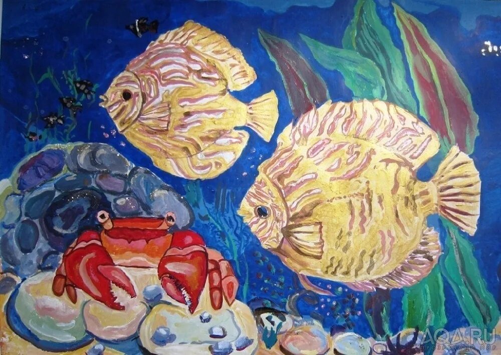 Рисование красками подводный мир. Рыбка изо. Рисование для детей подводный мир. Рыбки в аквариуме рисование.