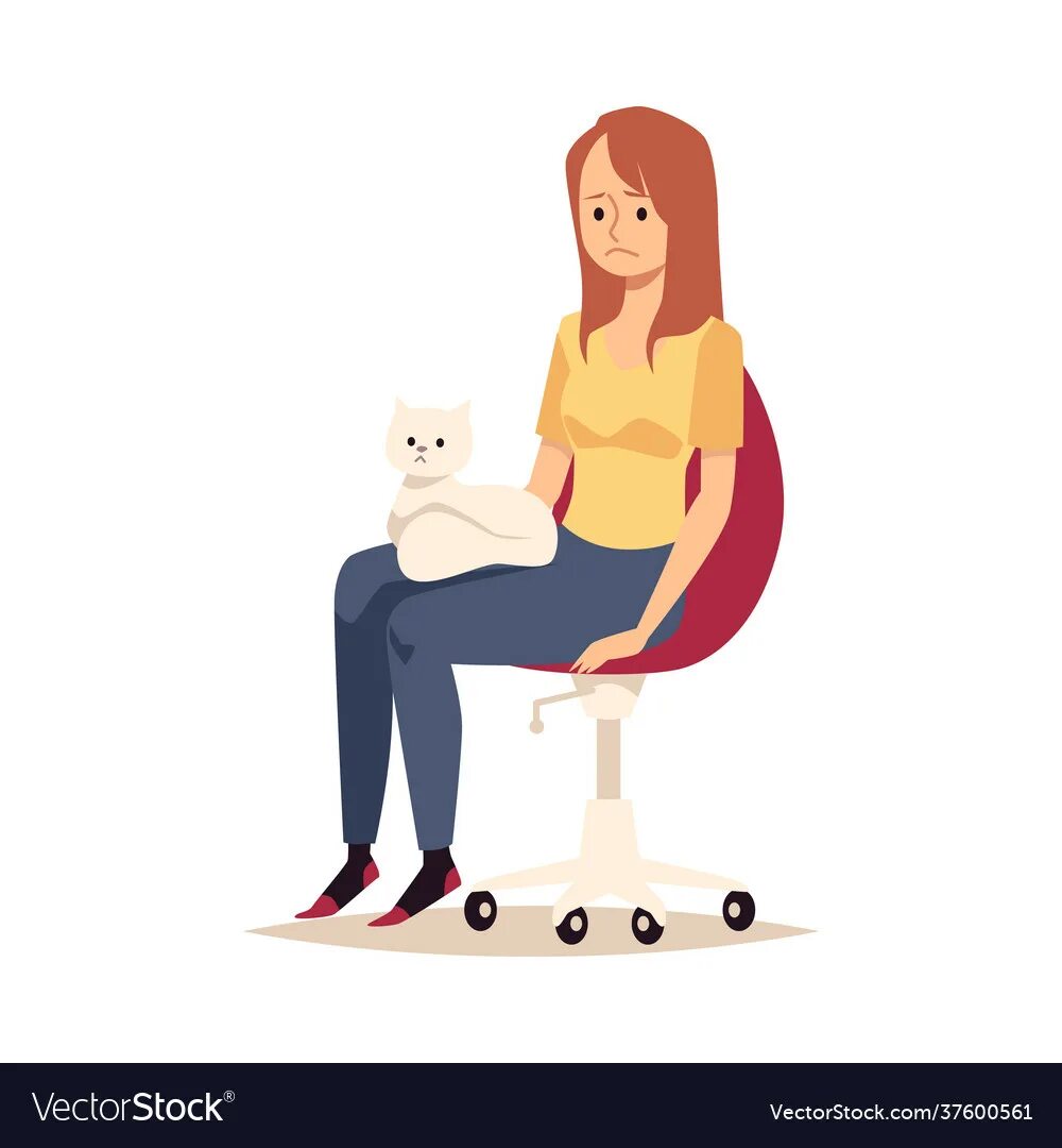 Сидящая девочка с котом на коленях. Девушка сидит с котом на коленях рисунок. Рисунок девочка сидит на коленках рядом с котенком. Девочка сидит с кошкой вектор.
