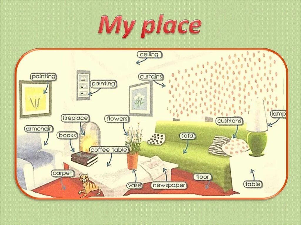 6 класс спотлайт конспекты уроков. My place 6 класс Spotlight. Английский тема my place. My place английский 6 класс. Предметы в доме на английском.