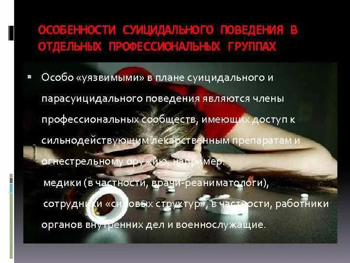 Наличие суицидальных