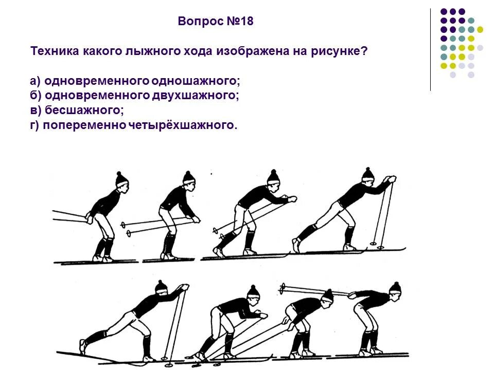 Как называется лыжный ход на картинке. Тест по физкультуре 4 класс лыжная подготовка. Четырёхшажный коньковый ход. Лыжные ходы рисунок. Ходы по физкультуре на лыжах.