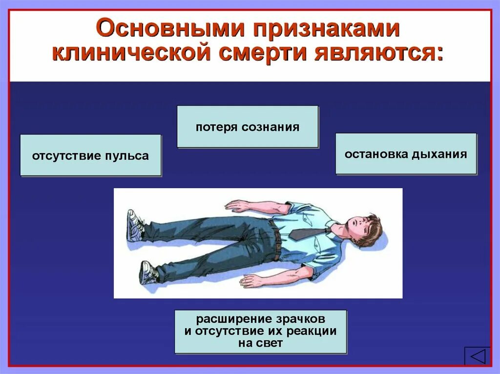 Признаки клинической смерти. Признаками клинической смерти являются. Основными признаками клинической смерти являются:. Характерные признаки клинической смерти