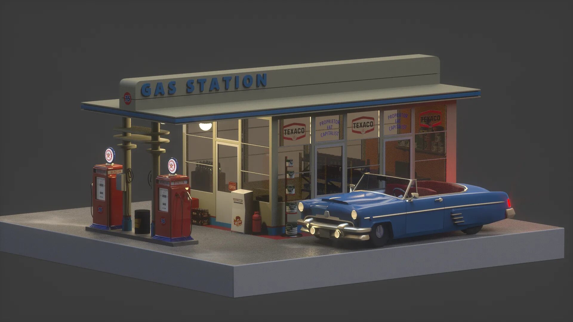 Gas Station 60s. Gas Station 1939. Texaco Gas Station shop 1939. American Gas Station. That is car in the shop