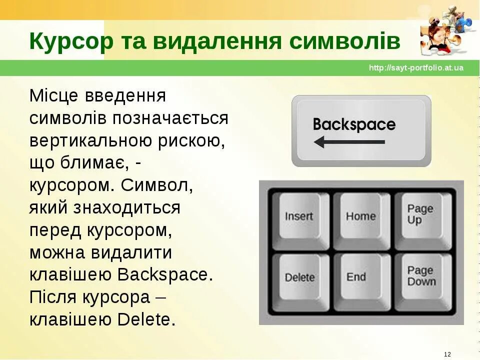 Удалить символ перед курсором