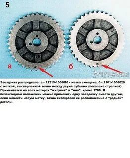 Метки распредвала ваз