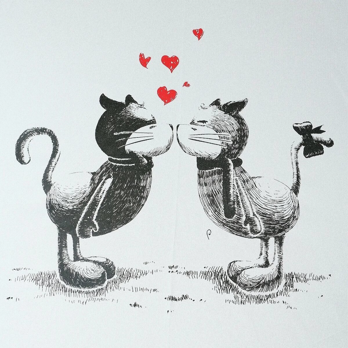 Любвеобильный это какой. Влюбленные кошки. Влюбленные рисунок. Котики любовь.