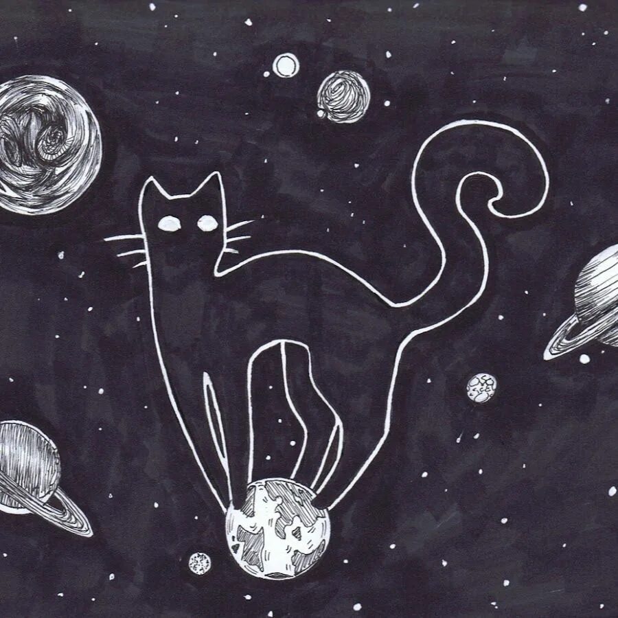 Космос на черной бумаге. Рисунок космос для срисовки. Кот в космосе. Рисунки на черном фоне белым карандашом. Космос картинки для срисовки.
