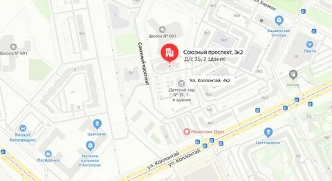 Союзный проспект санкт петербург на карте