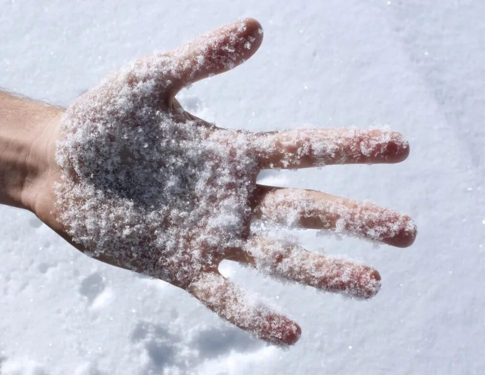 В сильный мороз ноги. Траншейная стопа обморожение. Снег в руках.