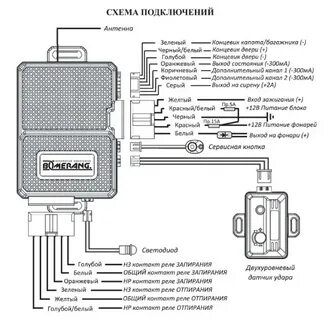 Сигнализация бумеранг схема подключения