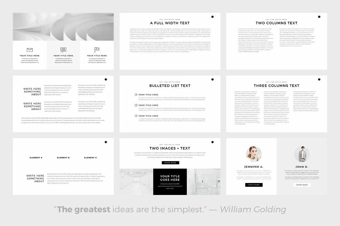 Presentation layout