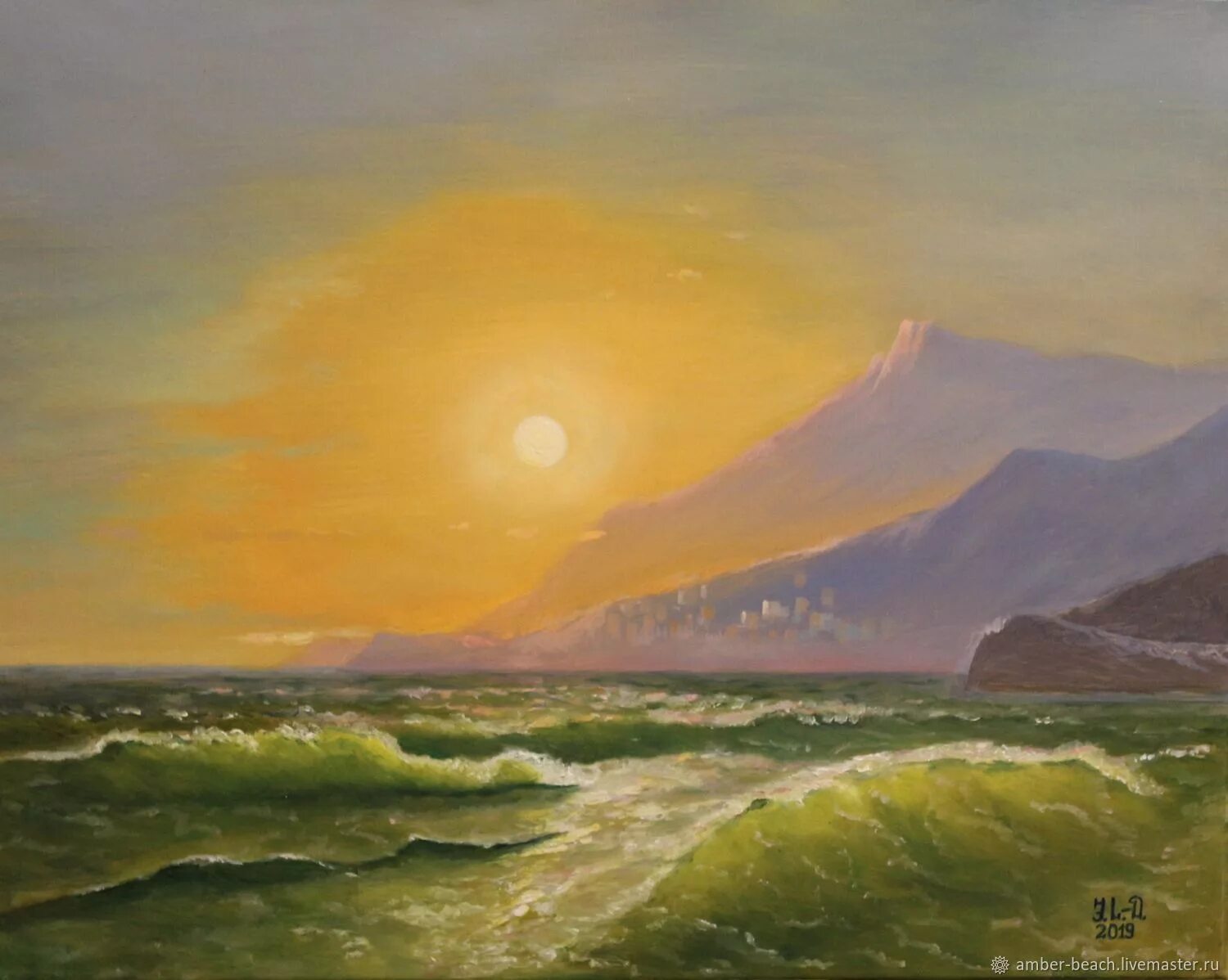 Горы на картине айвазовского. Неаполитанский залив 1841. Айвазовский картины. Морской пейзаж в теплых тонах.