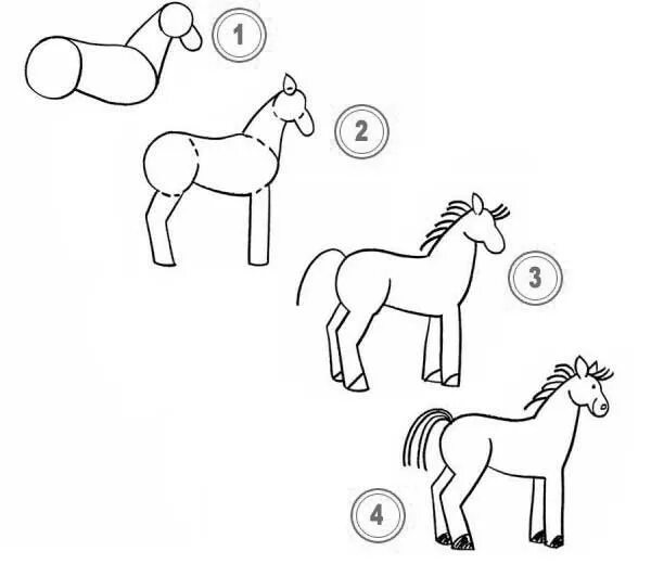 Лошадь рисунок. Поэтапное рисование лошади. Схема рисования лошади для дошкольников. Лошадь для рисования детям.