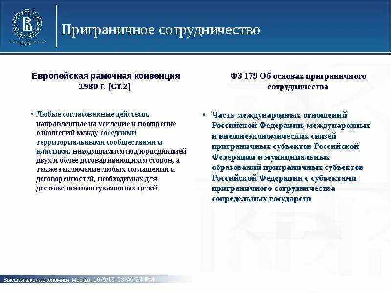 Региональная конвенция. Европейская рамочная конвенция. Конвенция 1980. Перспективы приграничного сотрудничества. Европейские рамочные программы.