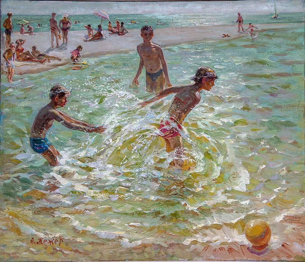 Купающиеся дети в живописи. Ренуар купальщицы. Хоакин соролья. Купание картины художников. Хоакин соролья море.