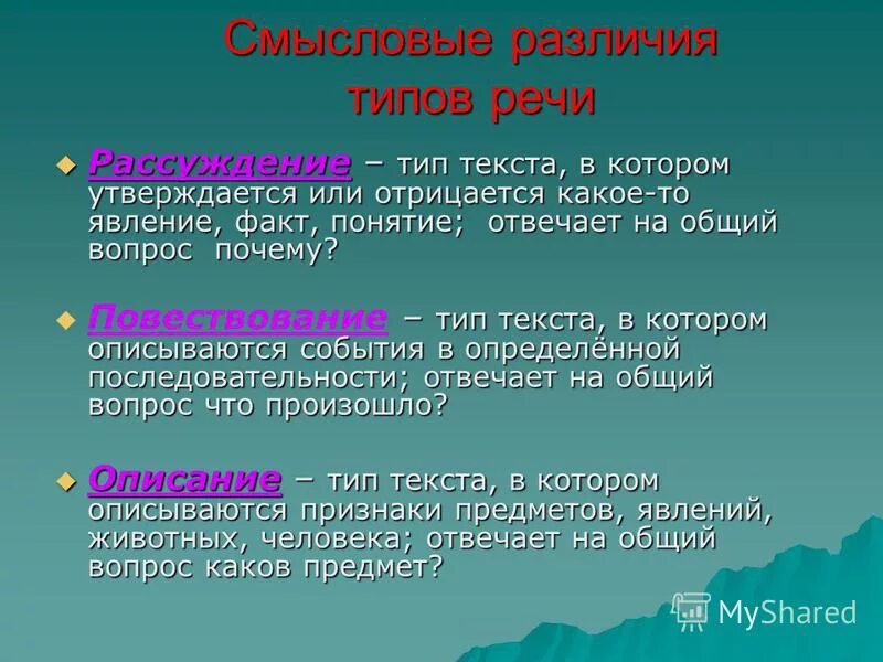 Смысловое различие слов