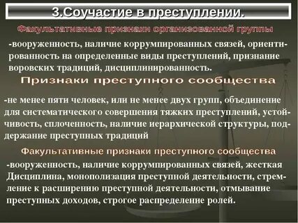 Виды соучастия в уголовном