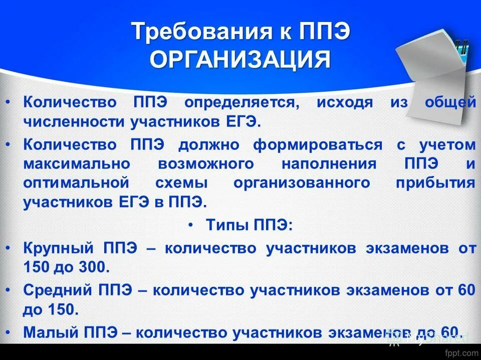 Выберите определение ппэ. Пункт проведения экзаменов. Действия руководителя ппэ в день экзамена. Общественные наблюдатели в ппэ. Проведение экзамена.