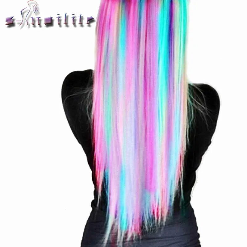 радужные пряди волос.