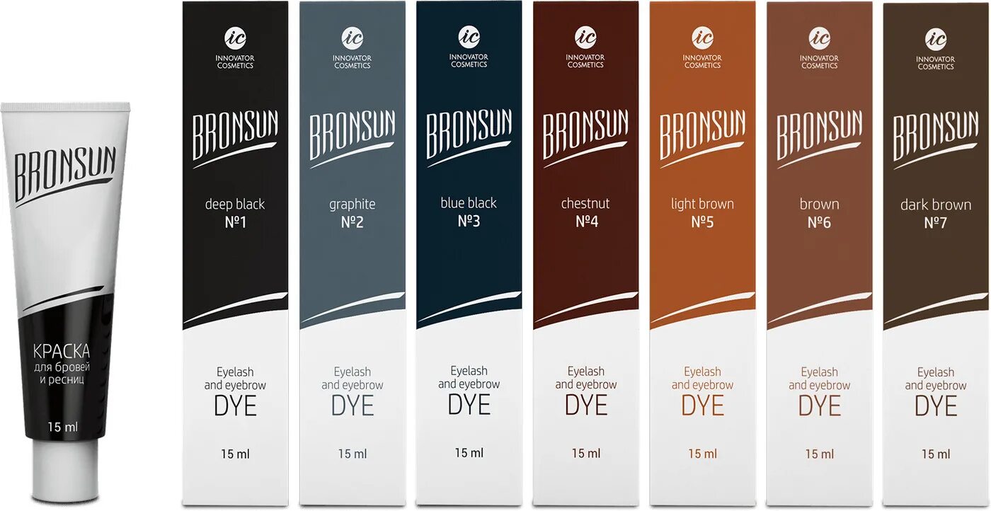 Купить краска для бровей Innovator Cosmetics BRONSUN № 1 Deep black 15 мл, цены 