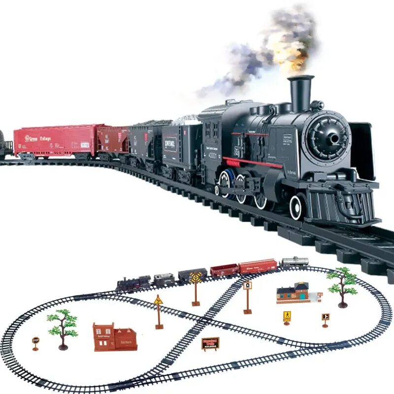 Электронная железная дорога. Игровой набор "железная дорога с паровозом и вагонами" Кнопа 1/4 86207. Железная дорога Rail King. Паровозик Train железная дорога. Continental Express Toy Train Set 16.