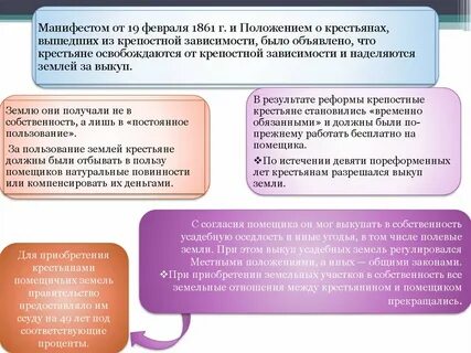 Реформа 1861 сохраняла за помещиками