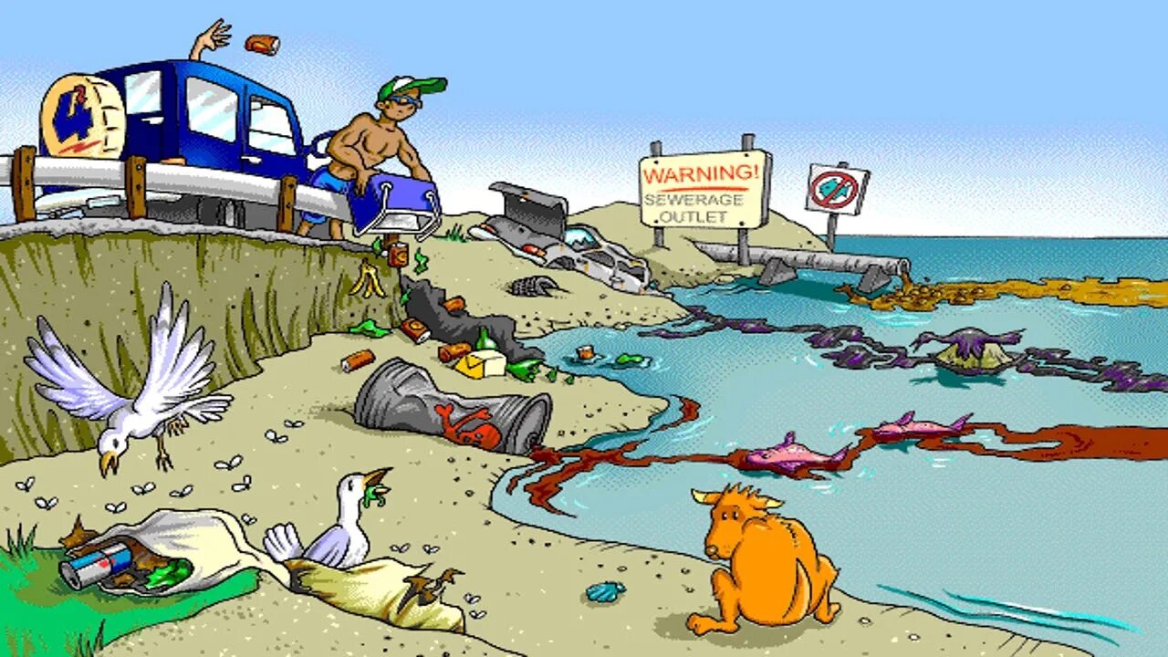 Карикатура вода