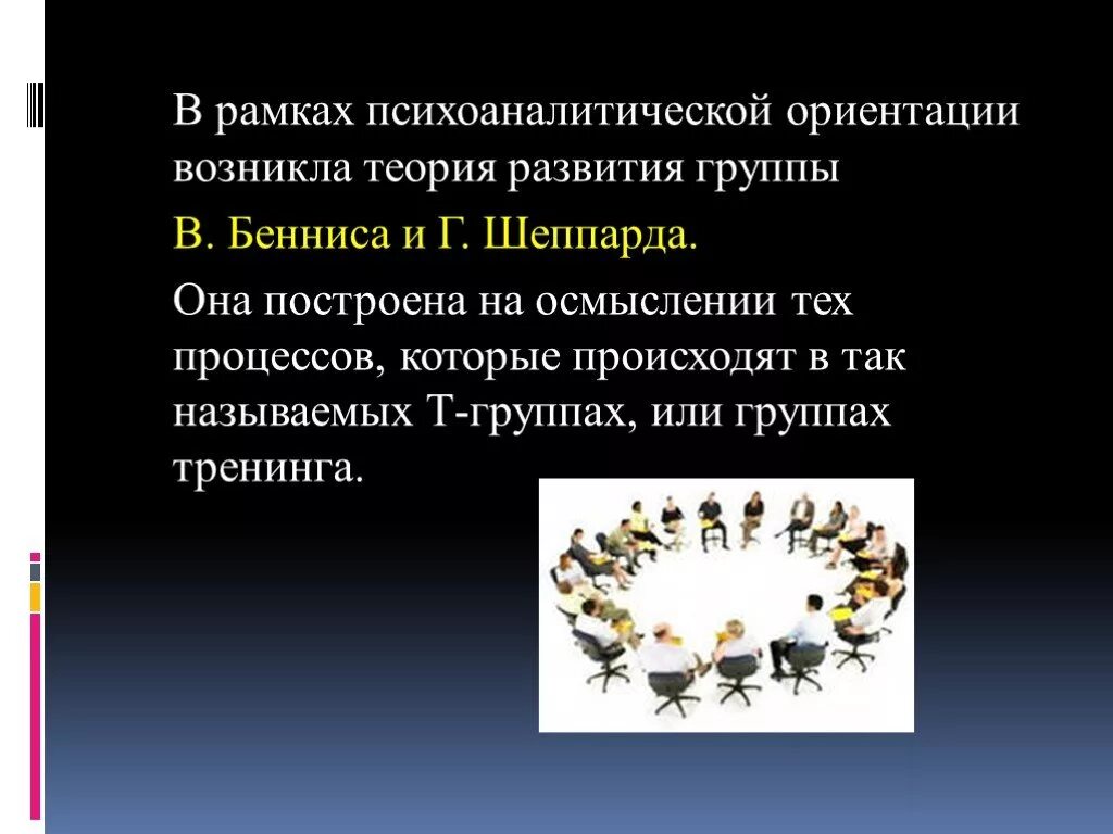 Теория развития группы Бенниса и Шепарда. Теория развития группы. Теория развития группы в.Бенниса и г.Шеппарда. Теория развития группы Бенниса и Шепарда возникла в рамках. К группе т относят